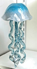 Jellyfish Glass Wind Chime hand crafted sea l...