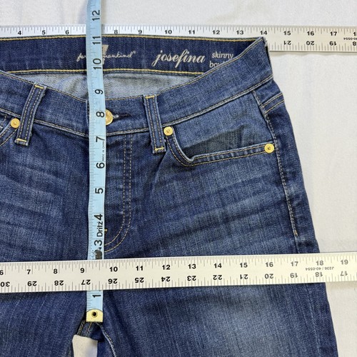 7 For All Mankind Jeans Womens Sz 24 Josefina Skinny Boyfriend Button Fly Dark - Picture 4 of 13