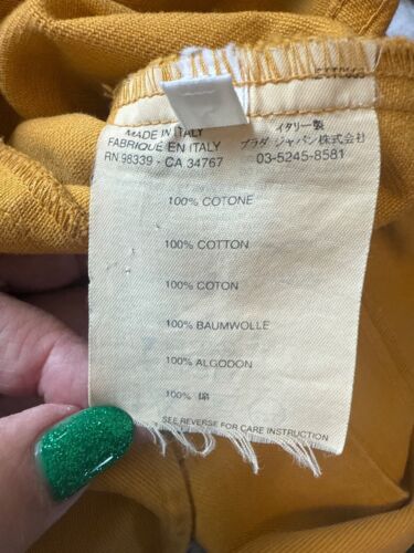 Miu Miu Mustard Yellow Cotton Blazer Jacket Womens Size 40 Made In Italy Small S - Picture 3 of 6