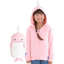  45 Cubcoats Nell the Narwhal 2 in 1 Transforming Zip-Up Hoodie  Blush Marl