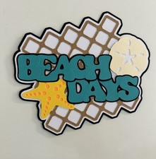 Beach Days Summer Handmade Scrapbook Title Paper Pierced Die Cut