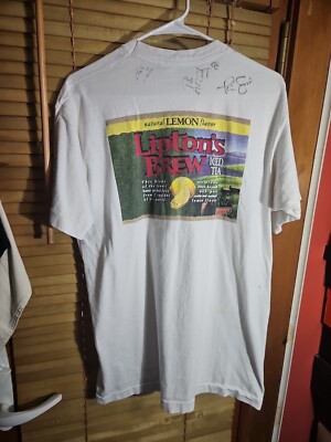 True Vintage 80s 90s Liptons Brew Ice Tea Promo Single Stitch Tee T Shirt Large