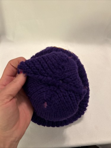 Vintage 70's MINNESOTA VIKINGS Sewn Logo Purple Yellow Knit Hat Cap Beanie W Pom - Picture 6 of 8