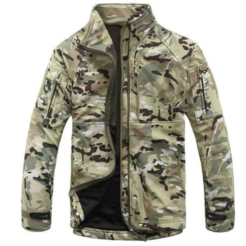 Herren Taktische Jacke Outdoor Softshell Wasserdicht Winddicht Warm Winddicht Mantel - Bild 13 von 23