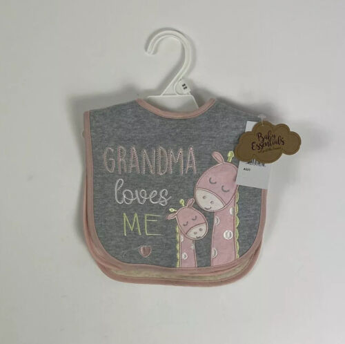 Baby Essentials Set Of 3 Girl Bibs Grandma Loves Me, Worth The Wait, Love My Dad - Picture 1 of 8