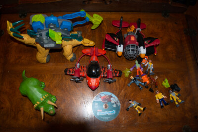 Sky Racers Cartoon Show Lot Fisher-Price Imaginext Sky Racers Planes w/ Pilots & Dinosaurs ...