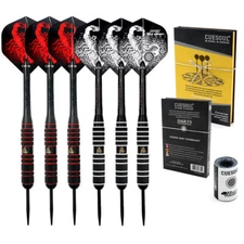 CUESOUL 6 Pack Professional Steel Tip Darts Set 24g Scorpion Darts
