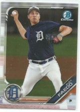 Alex Faedo Detroit Tigers 2019 Bowman Baseball Chrome Prospects Card