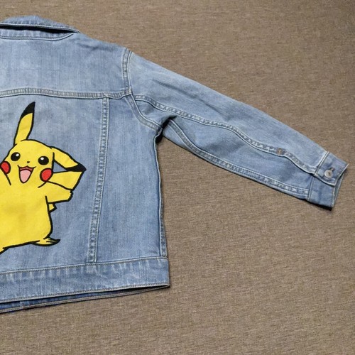 Levis Pokemon Denim Jean Jacket YOUTH 6 Blue Trucker Pikachu - Picture 8 of 10