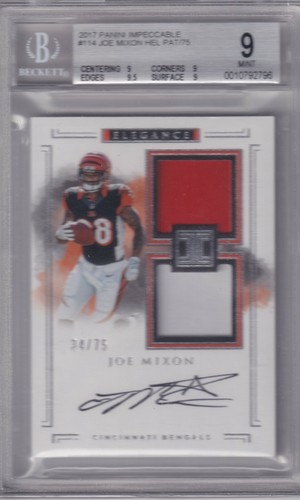 Joe Mixon 2017 Panini Impeccable Dual Relic Rc On Card Auto (34/75) BGS 9/10 - Bild 1 von 2