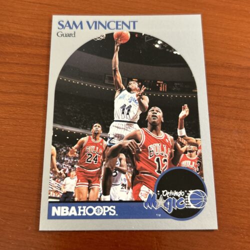 1990-91 Hoops #223a Sam Vincent / Michael Jordan #12 Jersey Error