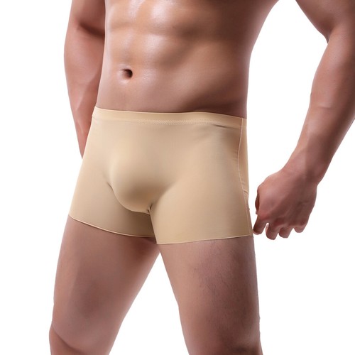 Sexy Calzoncillos para Hombre Liso Transpirable Patchwork Ropa Interior Seda de Hielo Calzoncillos Boxer - Imagen 7 de 19