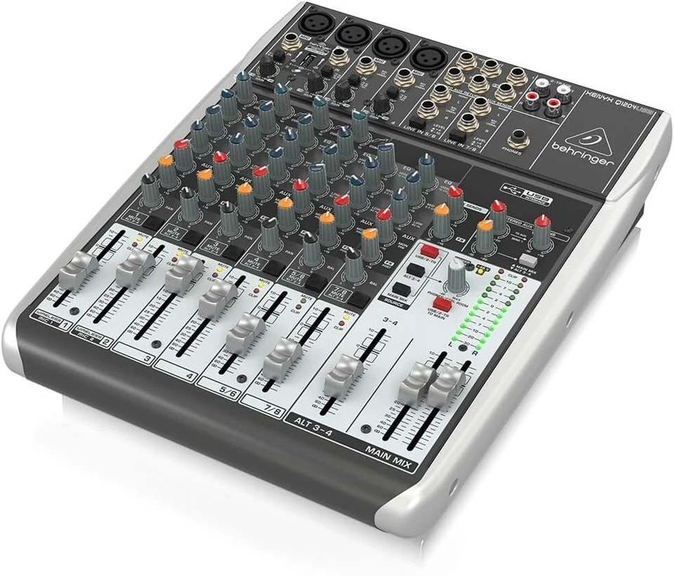 BEHRINGER Analog Mixer 12 Channel 1 Knob Comp/USB Audio interface Xenyx Q1204USB - Image 3 of 4