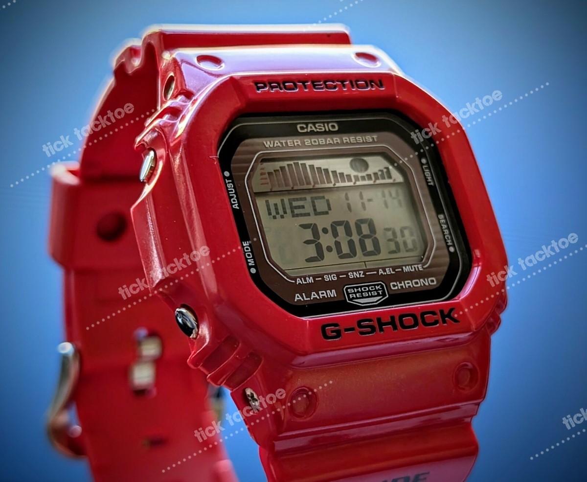 Rare Casio G-Shock Surfer Red G-Lide GLX5600-4 Digital Wrist Watch