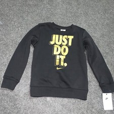 NEW NIKE JUST DO IT FLEECE LINED PULLOVER CREWNECK SWEATSHIRT Size 7