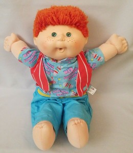 Cabbage Patch Kids Birthday Doll Boy Freckles Red Fuzzy Hair
