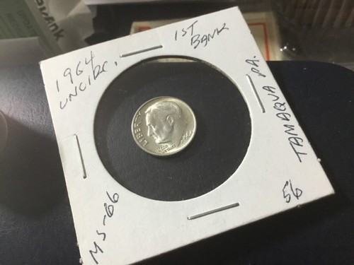 1964 US 10c RAW Business strike perfect coin .90 % Silver BU … FB … - Picture 2 of 8