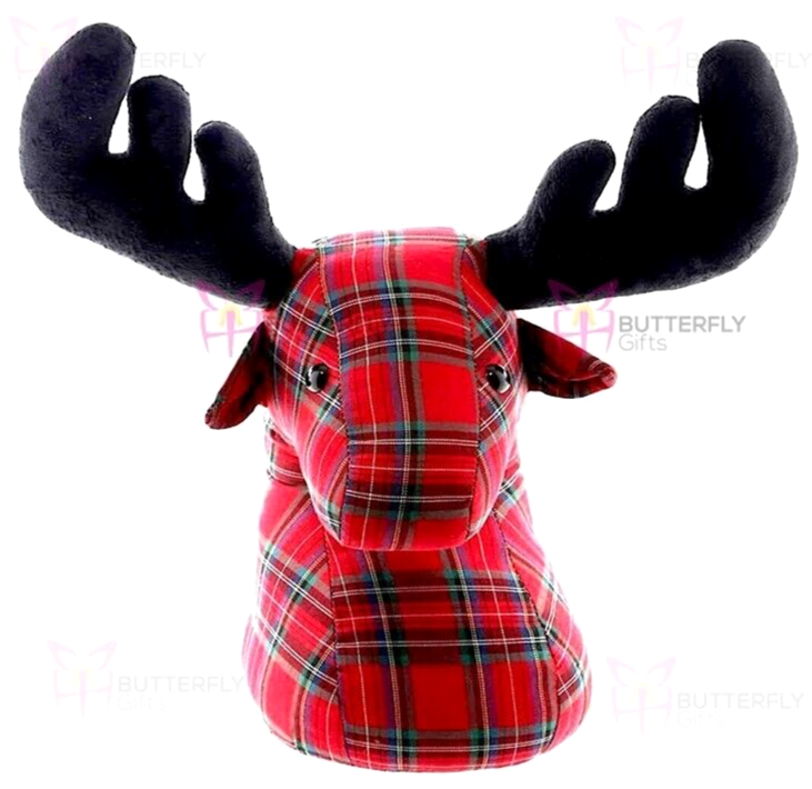 Doorstop Country Stag Tweed Festive Stag Deer Door stopper  Heavy Doorstopper