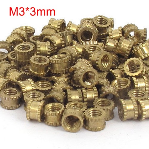 M2 / M3 Brass Cylinder Knurled Threaded Round Insert Embedded Nuts 100PCS - Bild 6 von 8