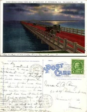 St Petersburg FL Gandy Bridge Tampa Bay Postcard Used (37936)