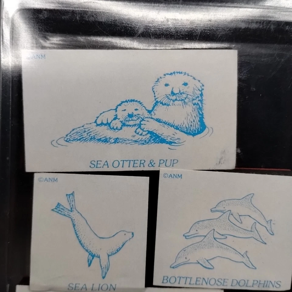 Estampillas de goma de los mamíferos marinos de toda la noche delfines orcas león marino Foto 3 de 4