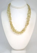 925 Sterling Silver and Yellow Quartz 2 Strand Necklace 49.6 grams  19” long