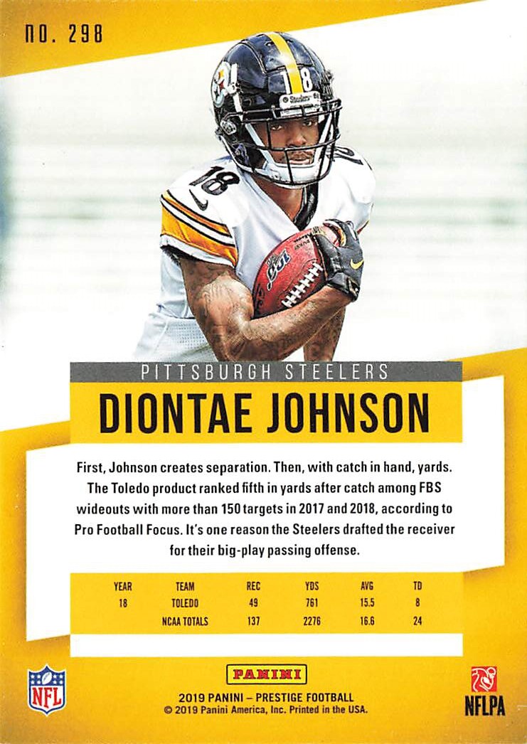 2019 Panini Prestige - Rookie Diontae Johnson #298 Xtra