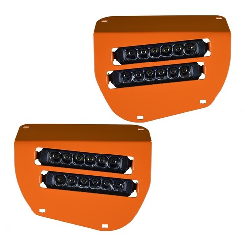 Dual Wide 8" LED Headlights for 2014+ Honda Rancher, Foreman, Rubicon (Orange)
