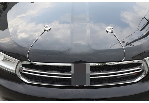 Silver Front Engine Hood Lock Catch Latches Buckle Trim For 2011+ Dodge Durango - Foto 5 di 8