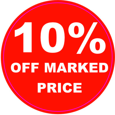 10% Off Marked Priced Sticky Label POS Promotional Sale Sticker, 10% ...
