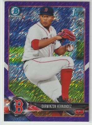 2018 Bowman Chrome - DARWINZON HERNANDEZ - PURPLE SHIM REF /655 #BCP196 Red Sox