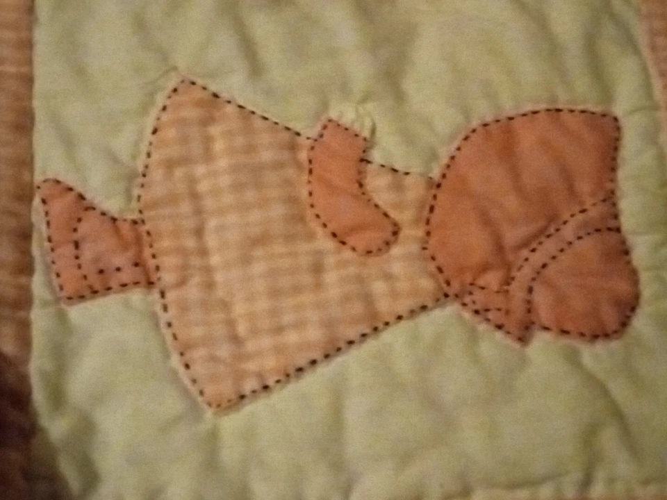 Manta/colcha vintage hecha a mano Sunbonnet Sue rosa/blanco guinga bebé 34"/58" pulgadas Foto 2 de 4