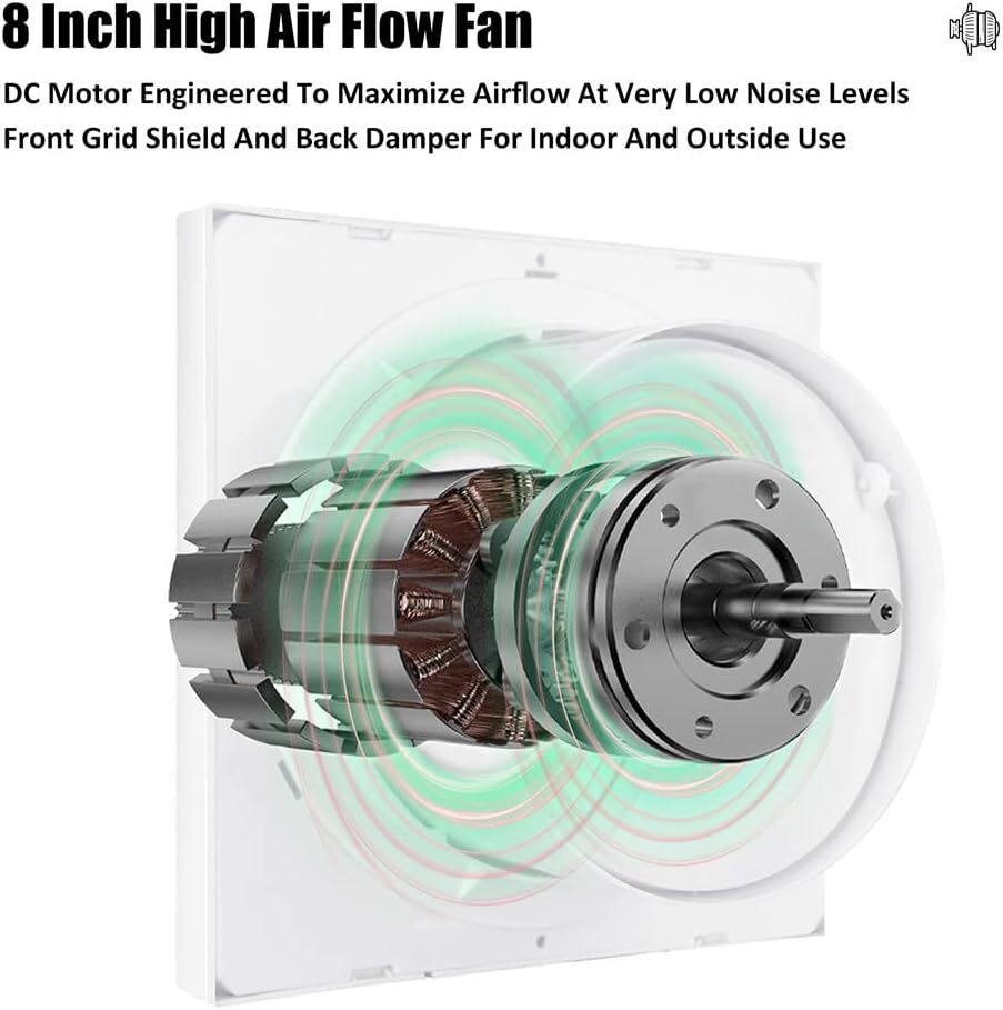 Solar Powered 8" DC Fan Kit Exhaust Vent f/ Greenhouse Shed Chicken