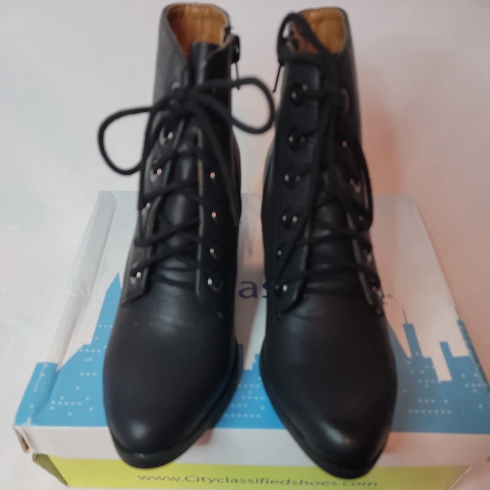 Botines clasificados para mujer negros de encaje con cremallera Petra-S talla 6 Foto 3 de 4