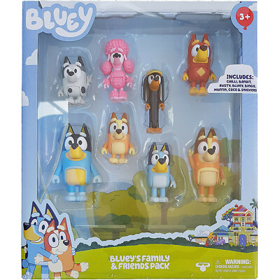 Blueys Family & Friends 8 Figuren Pack Bingo Chilli Coco Rusty Official Original