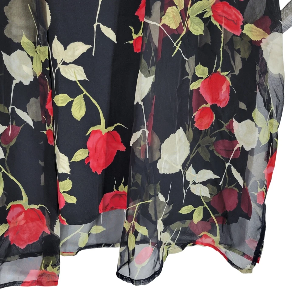VTG Tank & Button up Sheer Floral Blouse 24W Lot of 2 Dark Cottage Fairy Grunge - Image 4 of 4