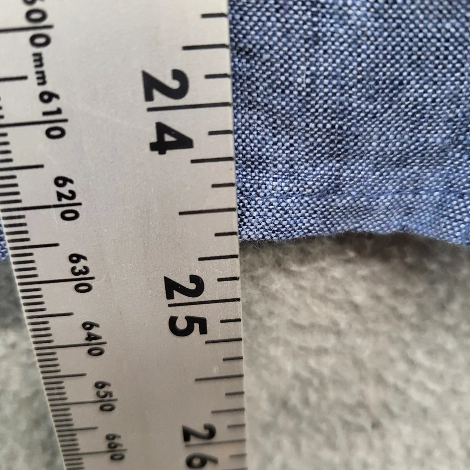 Top Charter Club Mujer Grande Azul Floral Lino Lujo Con Botones Manga Corta Foto 3 de 4