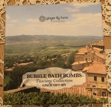 Ginger Lily Farms Botanicals Bubble Bath Bombs Tuscany Collection 4 Pack NIP!