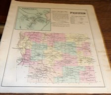 1875 MAPS TOWN OF FENNER & GEORGETOWN VILLAGE NY MADISON CO W/BUSINESS LISTINGS