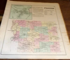 1875 MAPS TOWN OF FENNER & GEORGETOWN VILLAGE NY MADISON CO W/BUSINESS LISTINGS