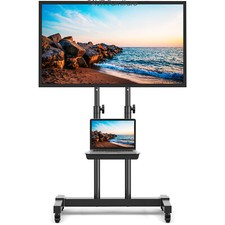 Mobile TV Stand Rolling TV Cart Mount on Lockable Wheels for 32-70 inch TVs