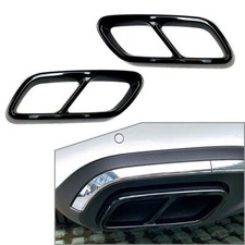 Black Rear Exhaust Muffler Tail Pipe Cover Trim For Mercedes Benz C-Class W206