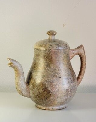 Unique Classic Form 8'' Finely Carved Soapstone Lidded Teapot   Translucent