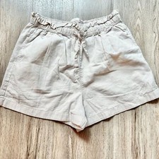 Uniqlo Women's Off White Linen Cotton Shorts Size S