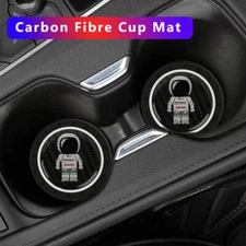 2PCS Universal Asimo Silicone Carbon Fiber Car Cup Holder Pad Mat Anti-Slip