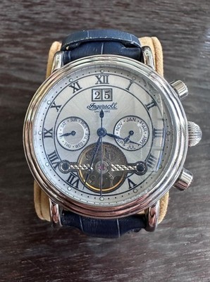 Ingersoll Cheyenne Automatik Herrenuhr 35 Jewels Open Heart Sichtboden Lederband