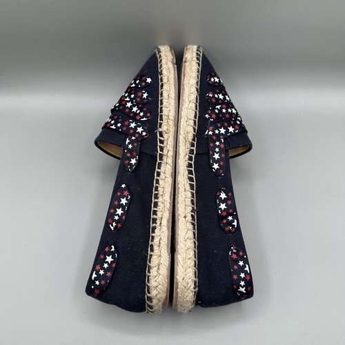 Talbots Star Ribbon Espadrille Shoe Flat Size 8.5 Red White Blue Canvas Slip On - Picture 5 of 9