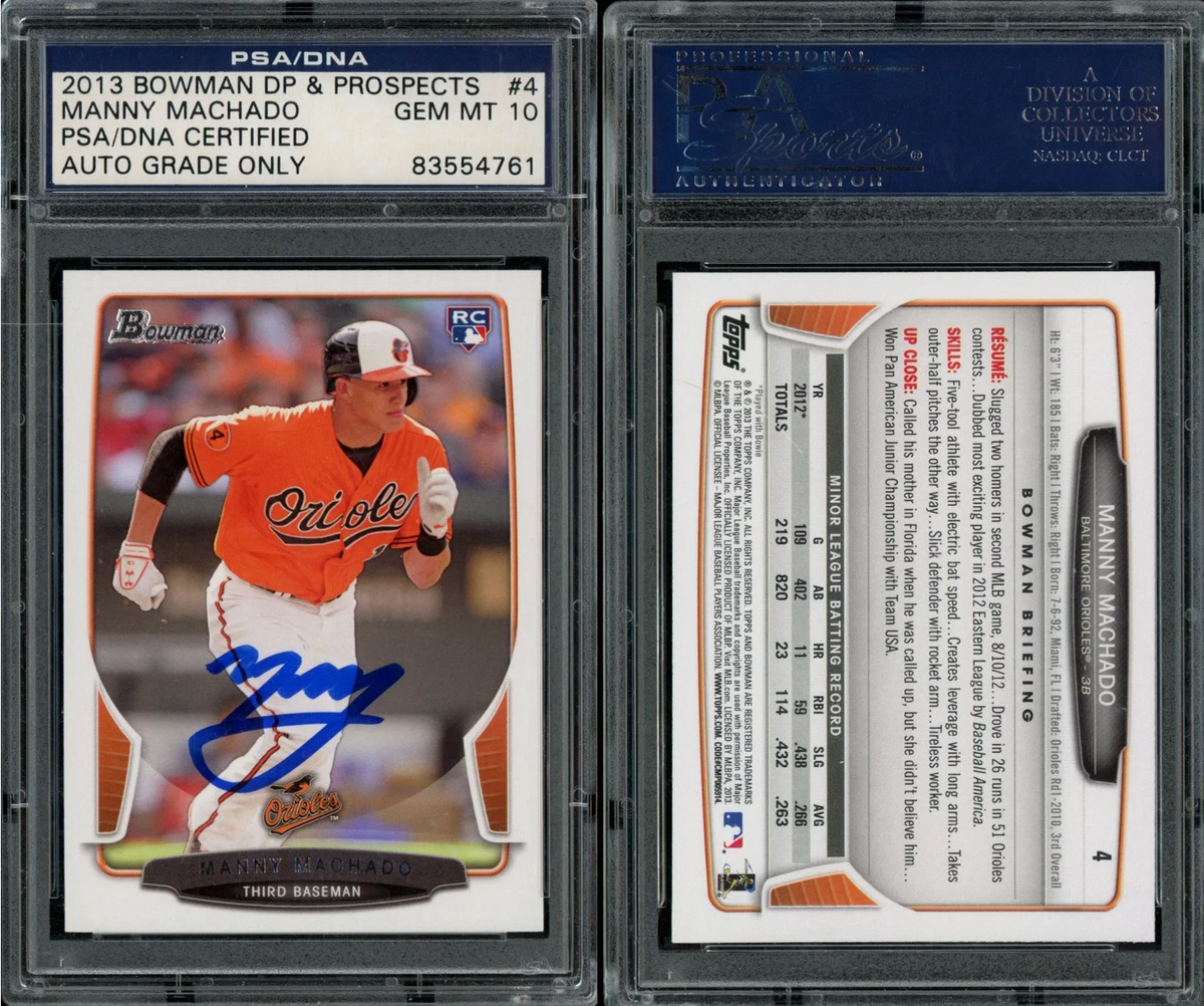 Manny Machado 10 Graded Baseball Sports Trading Cards