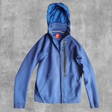 Nike Tech Fleece Hoodie Full Zip Windrunner Royal Blue Hidden Hood Mens M Slim