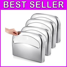 4 Pcs Stainless Steel Wall-Mount Toilet Seat Cover Dispensers - Modern Elegance